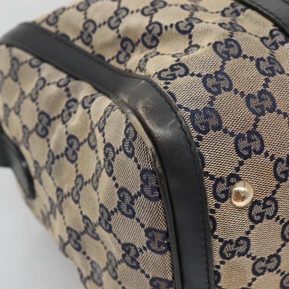 GUCCI GG Canvas Sherry Line Hand Bag Pvc Navy Gold - Picture 11 of 16